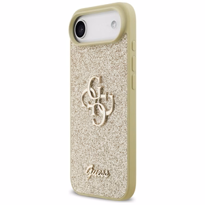 Guess Fiksuotas Blizgus Didelis 4G dėklas telefonui iPhone Air - auksinis