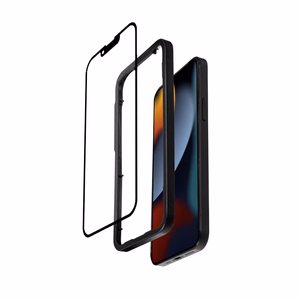 Crong Anti-Bacterial 3D Armor Glass 9H grūdintas apsauginis ekrano stiklas, skirtas iPhone 14 Plus / 13 Pro Max, su montavimo rėmeliu