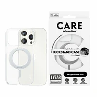 CARE by PanzerGlass dėklas telefonui su stovu MagSafe iPhone 15 Pro - sidabrinis