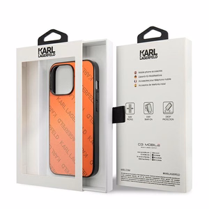Karl Lagerfeld Perforuotas dėklas telefonui iPhone 13 Pro Max 6.7" - oranžinis