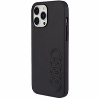 Audi sintetinės odos dėklas telefonui iPhone 13 Pro Max 6.7" juodas/juodas kietas dėklas AU-TPUPPCIP13PM-TT/D1-BK