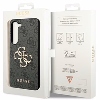 Guess 4G Didelio Metalinio Logotipo Dėklas telefonui Samsung Galaxy S24+ - juodas