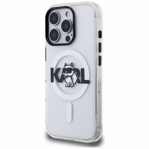 Karl Lagerfeld IML Choupette Sketch Logo MagSafe Dėklas iPhone 16 Pro - skaidrus