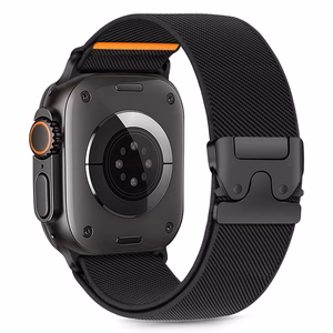 TECH-PROTECT NYLON CLASP APPLE WATCH 6 / 7 / 8 / 9 / 10 / SE / ULTRA 1 / 2 (44 / 45 / 46 / 49 MM) JUODAS