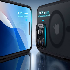 ESR Classic Hybrid Halolock MagSafe dėklas rinkinys + grūdintas stiklas iPhone 16 Pro Max - pusiau permatomas su juodu rėmeliu