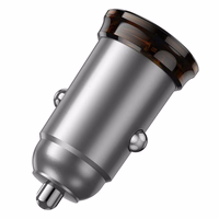 Automobilinis įkroviklis Hoco USB A + USB C PD QC3.0 43W NZ16A metalinis pilkas