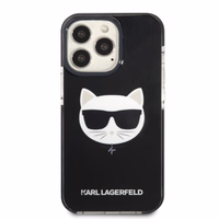 Karl Lagerfeld KLHCP13LTPECK iPhone 13 Pro / 13 6.1" kietas dėklas juodas/juodas Choupette Galva