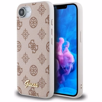 Guess Peony Script Logo Magnetinis dėklas telefonui iPhone 16e - rudas
