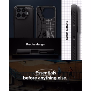 Spigen Rugged Armor dėklas, skirtas Xiaomi 17T Pro, matinis juodas