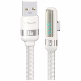 Laidas USAMS US-SJ651 66W USB-A/USB-C 1.2m baltas