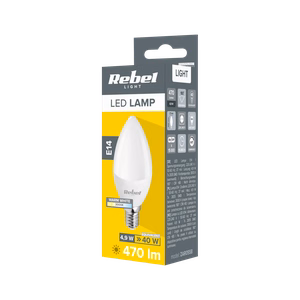 Rebel žvakės formos E14 LED lemputė, 5 W, 3000 K, 230 V
