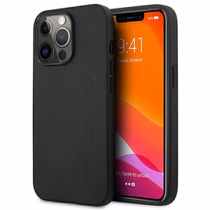 AMG AMHCP14XDOLBK iPhone 14 Pro Max 6.7 "black / black hardcase Leather Hot Stamped