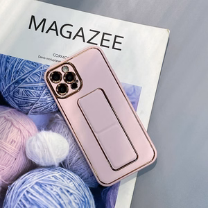 Naujas Kickstand dėklas telefonui iPhone 12 Pro su stovu rožinis