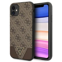 Guess 4G Triangle Collection dėklas telefonui iPhone 11 6.1" / Xr 6.1" - Rudas