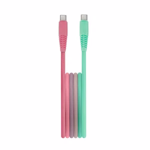Setty kabelis USB-C - USB-C 1,5 m 3A KGC-C-1.5320 turkio-rožinis gradientas