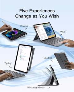 Inateck KB04122 AceTouch dėklas su klaviatūra, skirtas iPad 10.9–11", pilkas