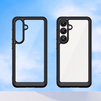 Kosmoso dėklas Samsung Galaxy S25 Edge su lanksčiu rėmu - juodas