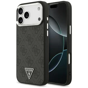 Guess 4G Triangle Logo Magnetinis dėklas telefonui iPhone 17 Pro Max - juodas