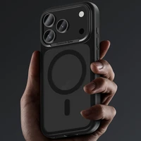 Benks magnetinis Mist dėklas su metalo rėmu 0067 iPhone 17 baltas (kamera valdymo mygtukas)