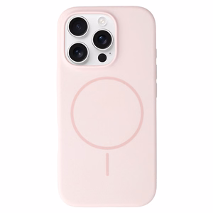Dėklas telefonui Iphone 14 Pro Max plonas silikoninis MagSafe šviesiai rožinis