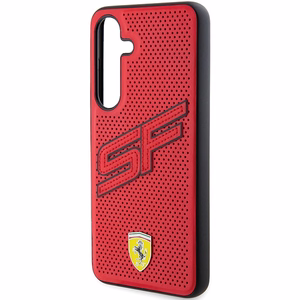 Ferrari Big SF Perforated dėklas telefonui Samsung Galaxy S24+ - raudonas