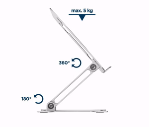 Gembird NBS-D1-03 nešiojamojo kompiuterio stovas Sidabras 39,6 cm (15.6")