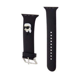 Karl Lagerfeld 3D Rubber Karl Head dirželis, skirtas Apple Watch 42 / 44 / 45 / 49 mm, juodas
