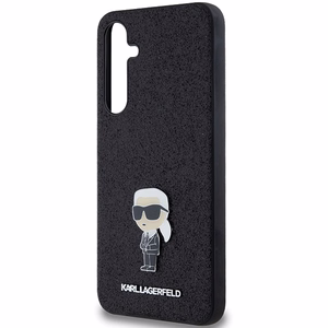 Karl Lagerfeld Fixed Glitter Ikonik Logo Metal Pin case for Samsung Galaxy A35 - black