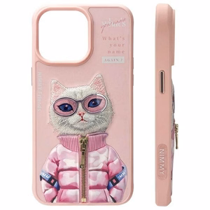 Nimmy Cool&Cute 2.0 katės dėklas iPhone 15 Pro - rožinis