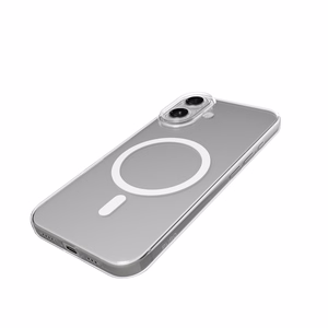 Puro Lite Mag TPU+PC dėklas suderinamas su MagSafe iPhone 17 - skaidrus su baltu žiedu
