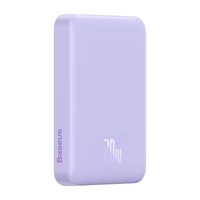 Maitinimo baterija "Baseus Magnetic Mini" 10000 mAh, USB-C 20W MagSafe (violetinė)