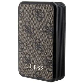 Guess Išorinė baterija 18W GUPB10DP4GEGW 10000mAh ruda/ruda 4G Odinis Metalinis Logotipas