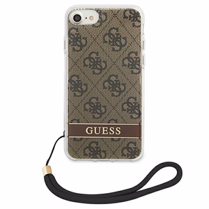Guess GUOHCI8H4STW iPhone SE 2022 / SE 2020 / 7/ 8 коричневый/коричневый жёсткий чехол 4G Print Strap