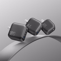 ENERGEA tinklo įkroviklis 2xUSB-C PD-PPS 45W2C juodas/black US+EU Travelite GAN45