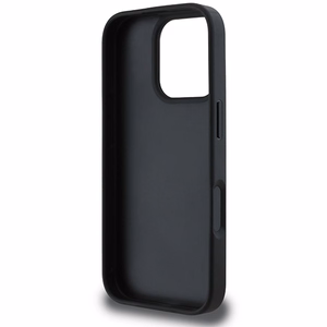 DKNY Dėklas telefonui iPhone 16 Pro su patikrintu raštu ir spausdintomis juostelėmis - juodas