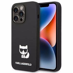 Karl Lagerfeld KLHCP14XSLCTBK iPhone 14 Pro Max 6.7 "kietas dėklas juodas / juodas Silikoninis Choupette Kūnas