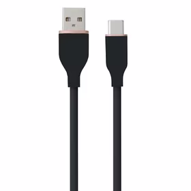Silikoninis kabelis USB Type-A - Type-C (juodas, 3m)