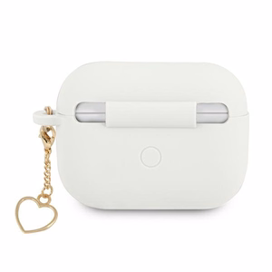 Guess GUAPLSCHSH AirPods Pro dėklas baltas silikoninis Charm Heart kolekcija