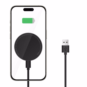 Tech-Protect QI15W-A33 indukcinis įkroviklis su MagSafe ir stovu su USB-A / USB-C kabeliu - juodas