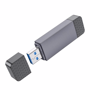 Atminties kortelių skaitytuvas Hoco HB45 USB-C/USB-A 2-in-1 USB2.0 pilkas