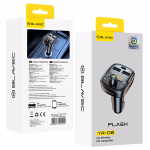 Blavec FM Transmitter Flash TR-06 MP3, Bluetooth - 2xUSB + Type C - PD 30W (TFMFTR06-B) black