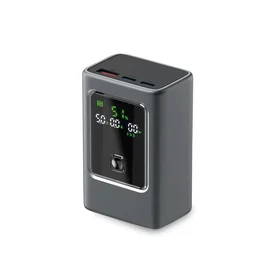 Išorinė baterija SBS 10000mAh PD 35W su LCD ekranu - pilka