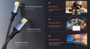 Premium kabelis DisPlay Port - DisPlay Port, 16K, 2m, 2.1 ver.