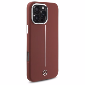 Mercedes silikoninis balta juosta Magnetinis dėklas telefonui iPhone 16 Pro Max - raudonas