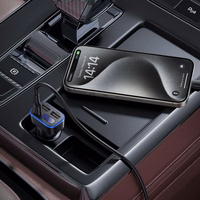 Įkroviklis automobilinis Hoco Z63A 42W (2xUSB 1xUSB-C LCD) juodas