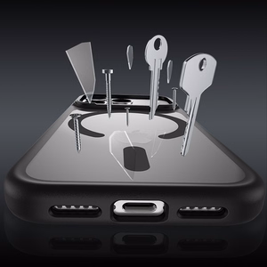 Benks Magnetic Mist dėklas su metaliniu rėmeliu (C.K.FF.AP.BK.0072) iPhone 18 Pro/17 Pro, juodas, su kameros valdymo mygtuku