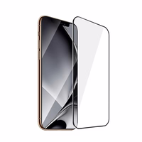 Apsauginis stiklas su metalo rėmu skirtas iPhone XS Max / 11 Pro Max, juodas rėmas