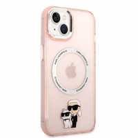 Karl Lagerfeld KLHMP14SHNKCIP iPhone 14 6.1" kietas dėklas pink/pink Iconic Karl&Choupette Magsafe