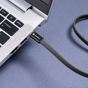 Laidas USB C į USB C Forcell F-Energy QC4.0 PD 5A 240W Cafule Flat 1,2 m CCFN23 juodas