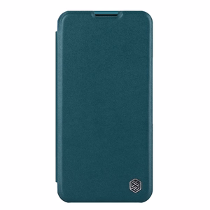 Nillkin Qin odinis dėklas iPhone 14 Plus su kameros dangteliu ir dėklu žalias